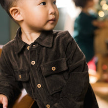 Load image into Gallery viewer, Knit Corduroy Organic Baby Boy Jumpsuit - Shadow
