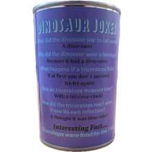 Load image into Gallery viewer, Spike the Canned Triceratops Dinosaur Plush w/Funny Jokes: Pop Top Lid
