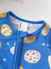 Load image into Gallery viewer, Bamboo Milk &amp; Cookies Baby Zip Romper
