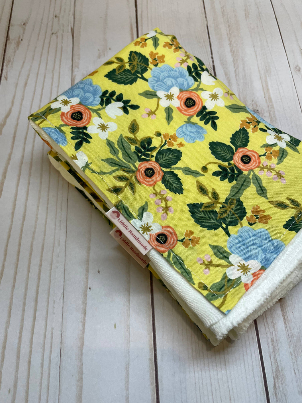 Liddle Handmade Yellow Floral Burp Cloth