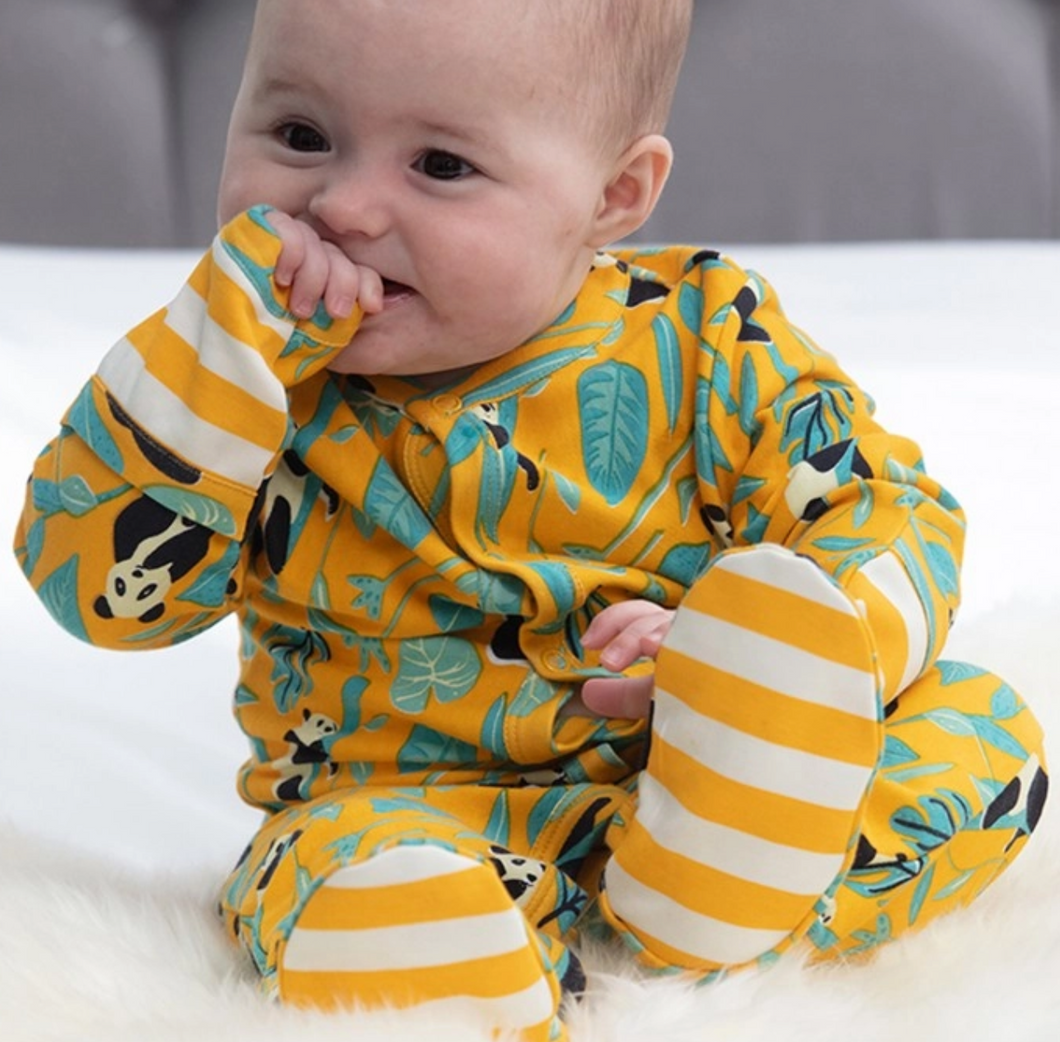 Piccalilly Footed Sleepsuit Panda