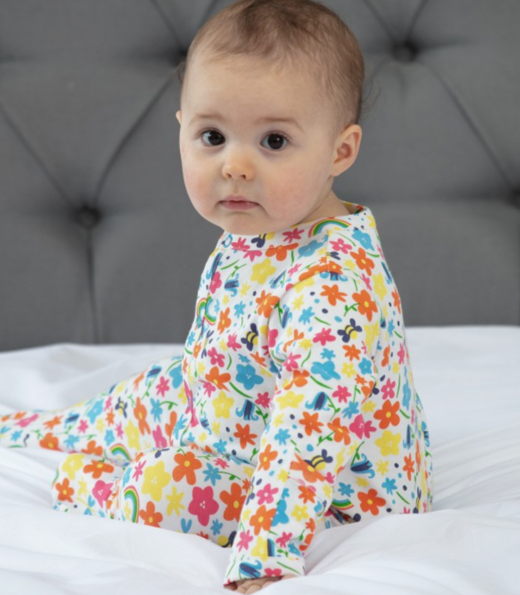 Piccalilly Footed Sleepsuit Meadow